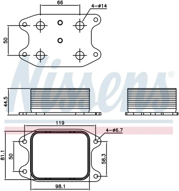 NISSENS Oil Cooler, engine oil 90810
