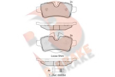Rear Brake Pads Mini Cooper R56 RBRAKE - R Brake